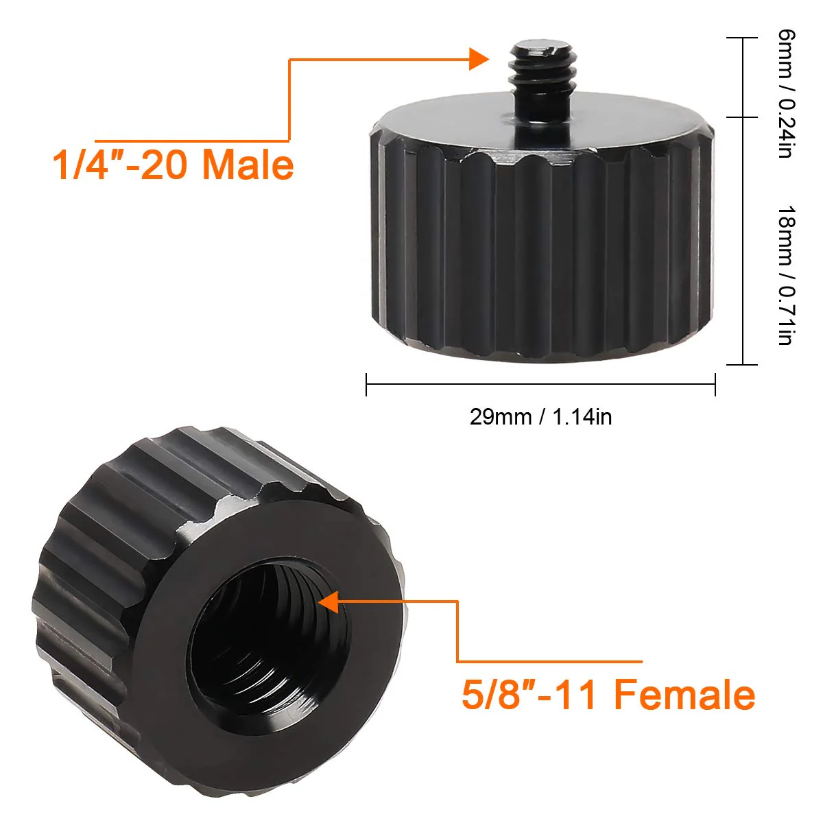 HUEPAR 5/8"-11 Female to 1/4"-20 Male - Image 2