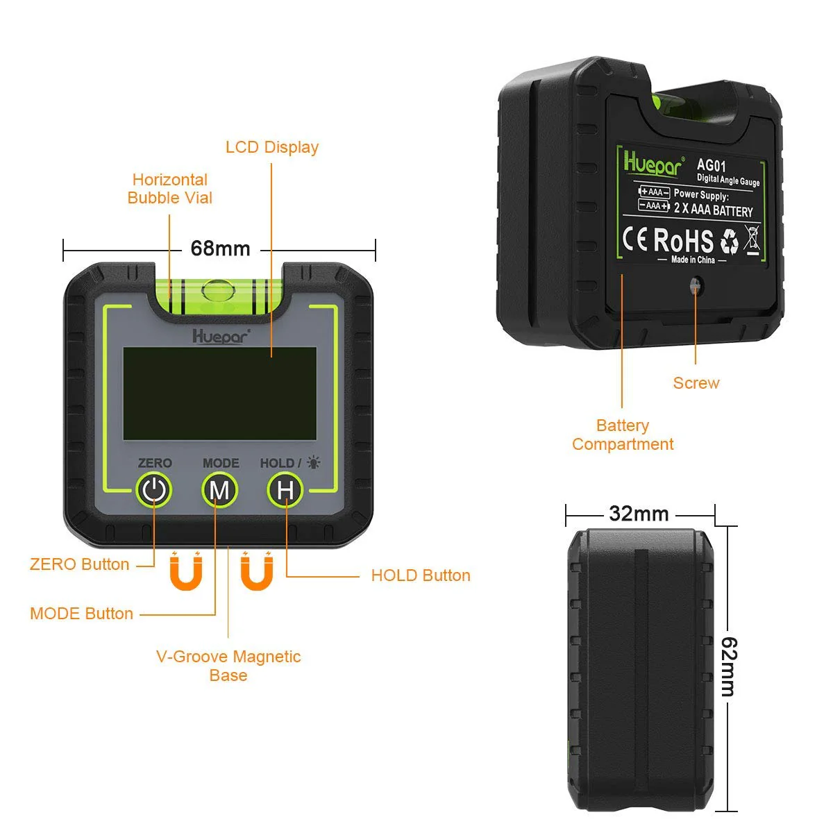 HUEPAR AG01 - Digital Level Angle Gauge Inclinometer - Image 4