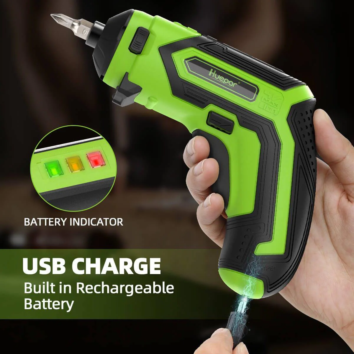 Huepar CS04 -  4V 1.5Ah Max 6Nm Electric Screwdriver Kit - Image 6
