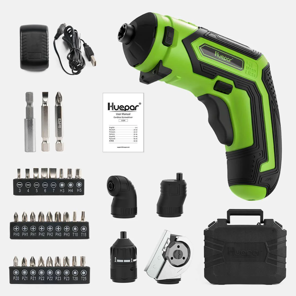 Huepar CS04 -  4V 1.5Ah Max 6Nm Electric Screwdriver Kit - Image 8