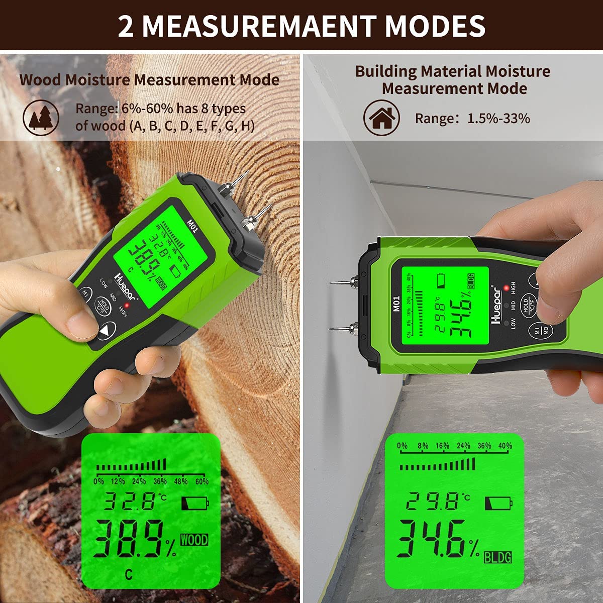 HUEPAR M01 - Digital Wood Moisture Meter - Image 4