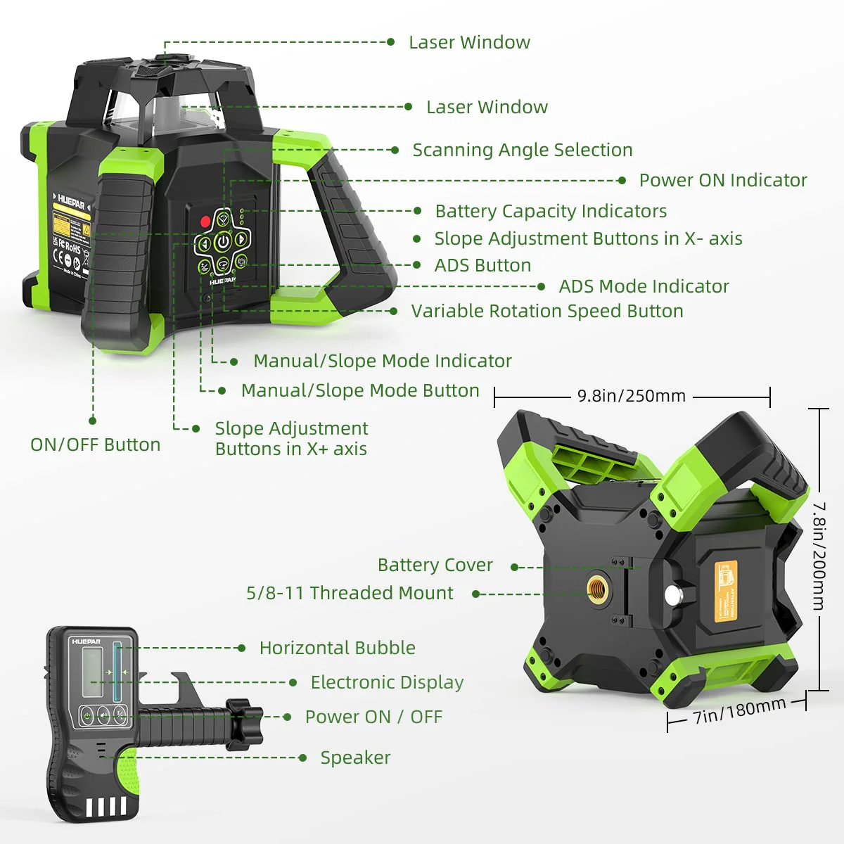 Huepar RL300HVG Laser Level - Image 8